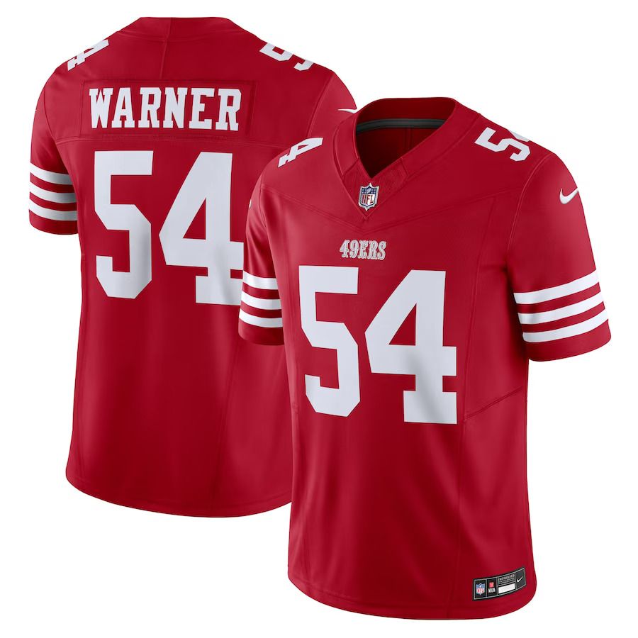 Men San Francisco 49ers #54 Fred Warner Nike Scarlet Vapor F.U.S.E. Limited NFL Jerseys